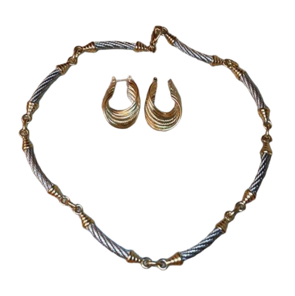 Designer style necklace and earrings curated jewelry set costume jewelry